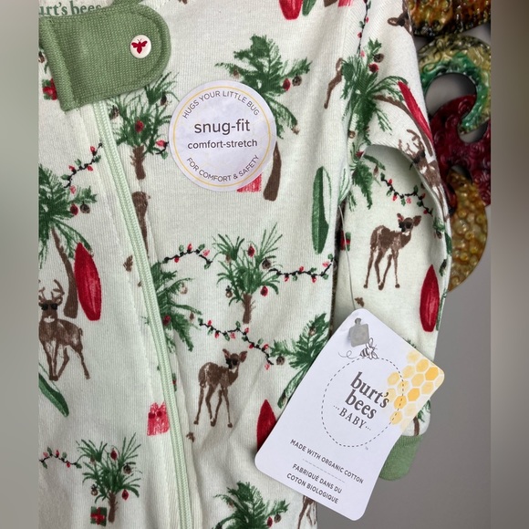 Burt's Bees Pajamas New Baby Island Holiday Christmas Sleeper